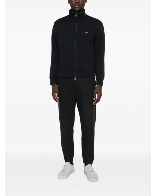 Emporio Armani Black Logo Cotton Sweatshirt for men