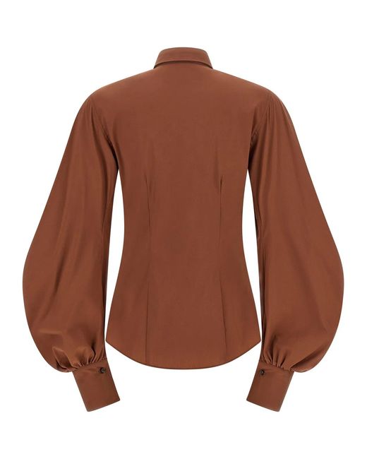 Brunello Cucinelli Brown Cotton Blouse
