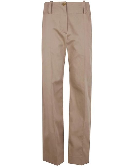 Patou Natural Large Belt Straight Trousers