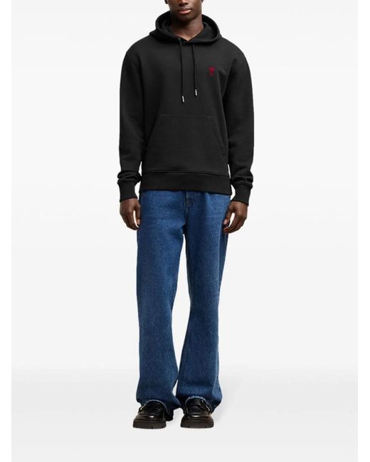 AMI Blue Ami De Cœur Cotton Hoodie for men