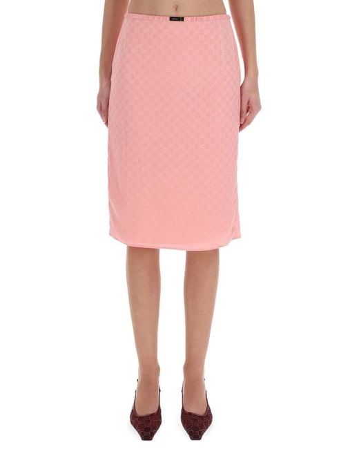 Gucci Pink Silk Skirt