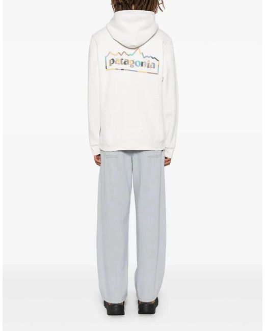 Patagonia White Unity Fitz Uprisal Logo Hoodie for men