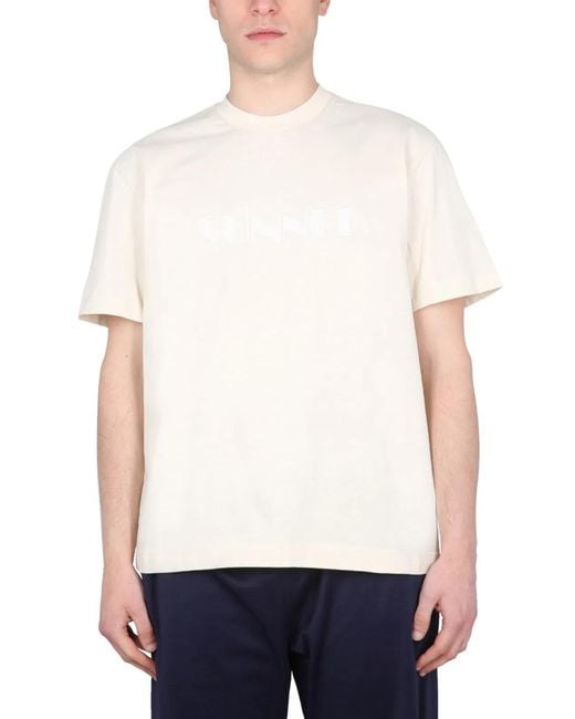 Sunnei White T Shirt With Logo for men