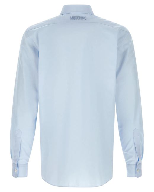 Moschino Blue Trompe-'Œil Print Shirt for men