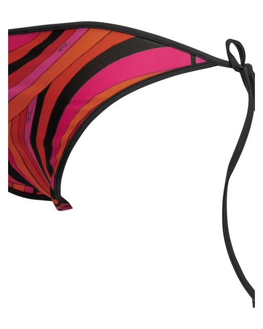 Emilio Pucci Red Marmo Polyamide Elastane Bikini Briefs