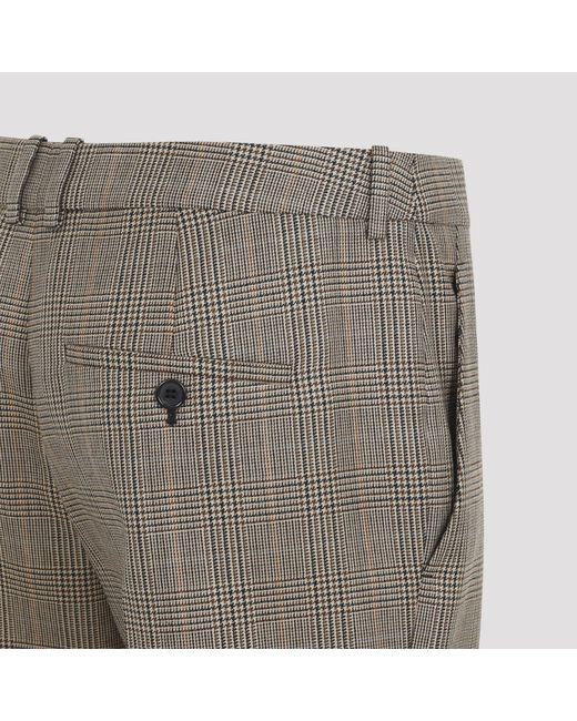 Saint Laurent Gray Prince Of Wales Trousers