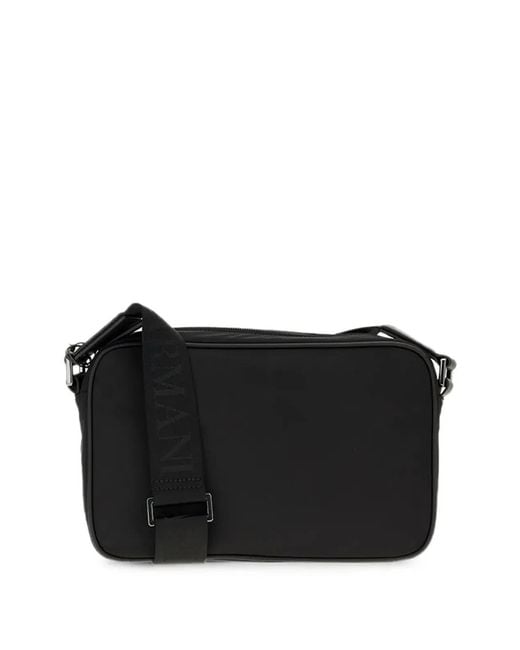 Emporio Armani Black Logo Crossbody Bag for men