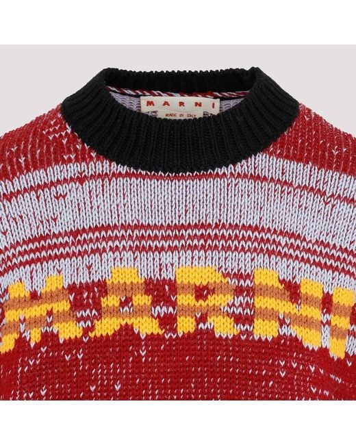 Marni Red Round Neck Sweater for men