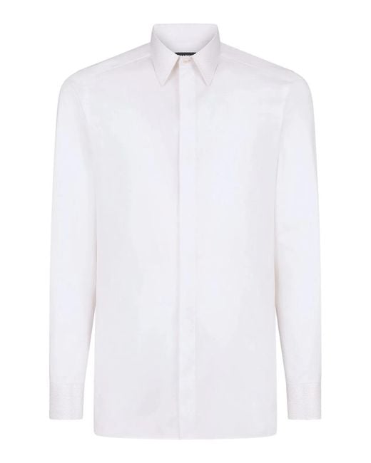 Tom Ford White Cotton And Silk Classic Fit Shirt for men