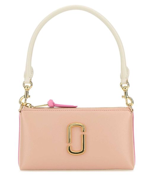 Marc Jacobs Pink Two-Tone Leather Snapshot Shoulder Bag