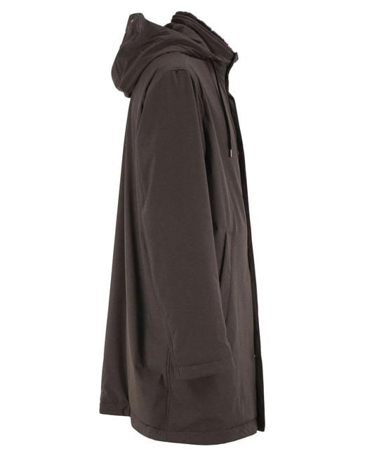Herno Gray Lightweight Stretch Technical Parka With Hood for men