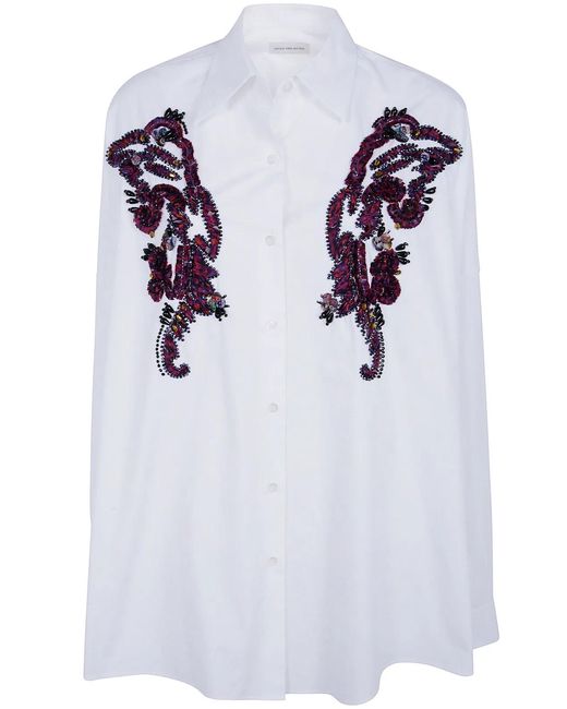Dries Van Noten Blue "Casia" Embroidered Shirt