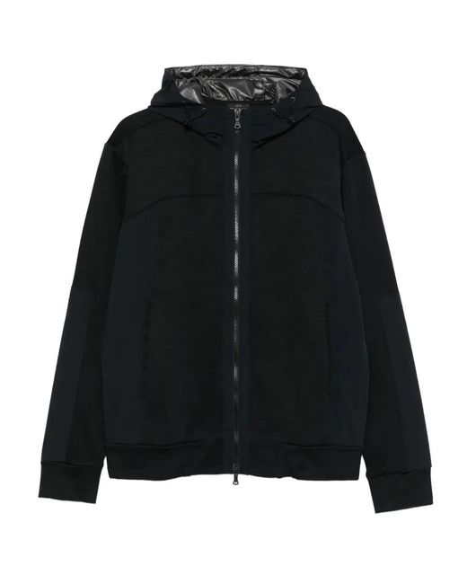 Paul & Shark Black Paul & Shark Cotton And Nylon Zip-Up Hoodie for men