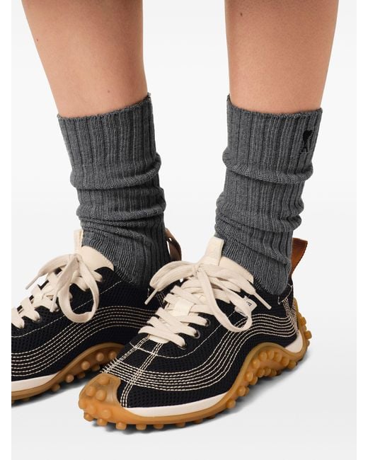 AMI Black Mesh Mirage Sneakers for men