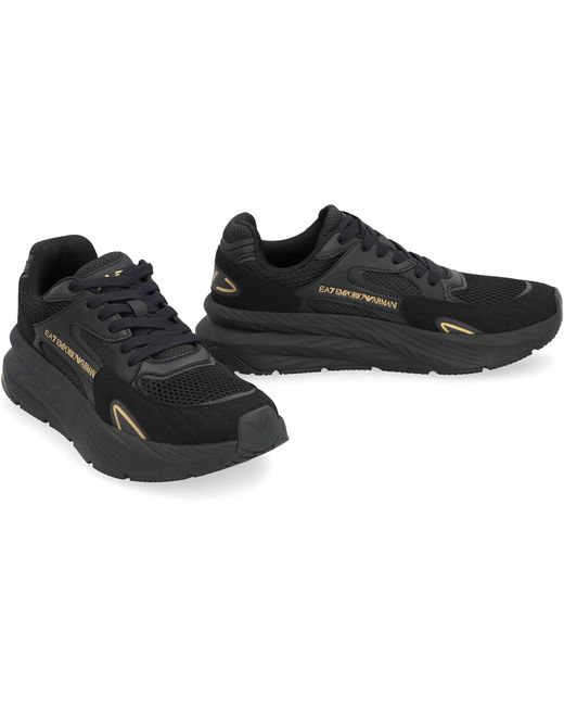 EA7 Black Mesh Sneakers for men