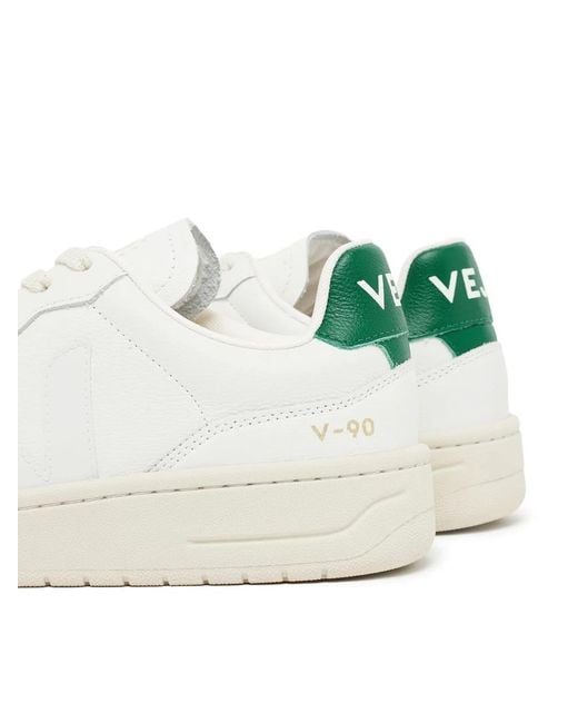 Veja White V-90 O.T. Leather Sneakers