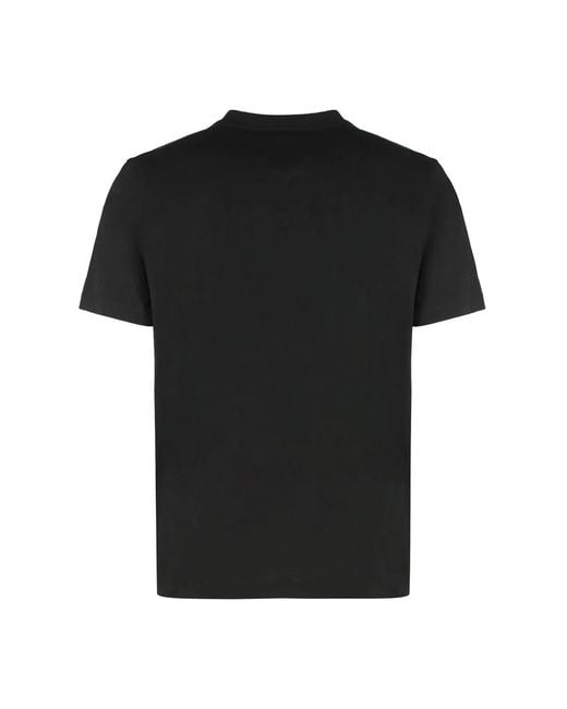 MCM Black Cotton Crew-Neck T-Shirt for men