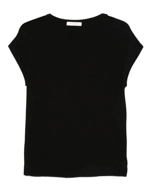 Zanone Black Regular Fit Cotton Crêpe Blouse