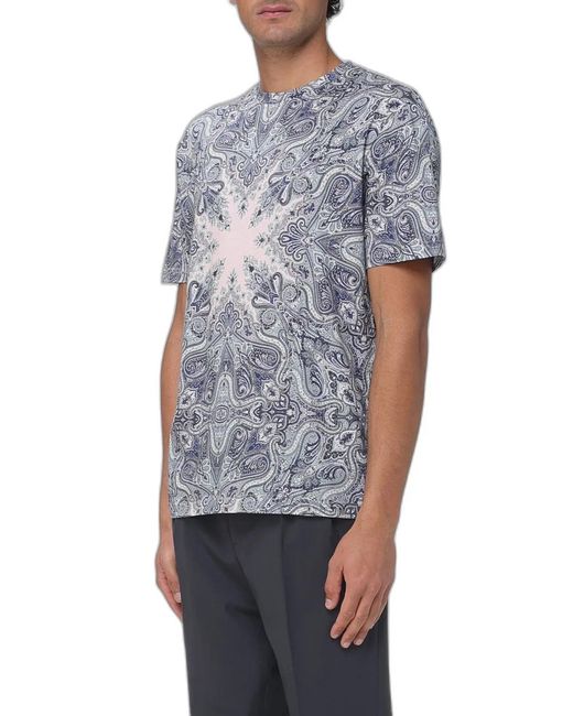 Etro Gray T-Shirt Roma for men