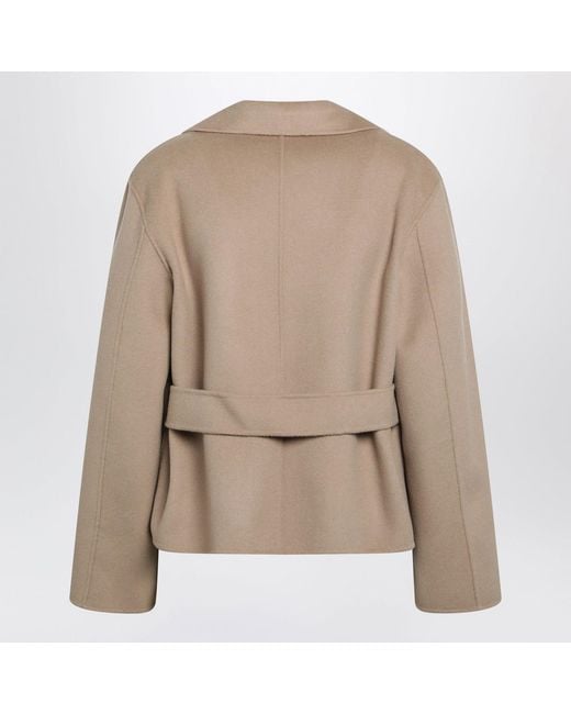 Weekend by Maxmara Natural Camel Wool Crop Jacket
