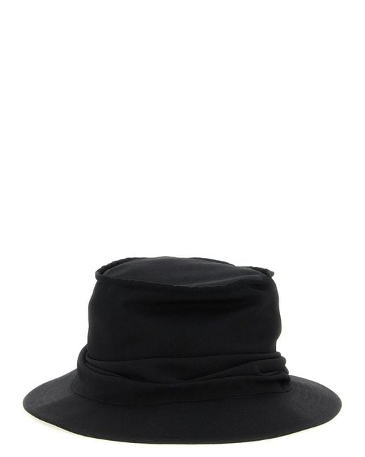 Yohji Yamamoto Black Drape Solid Bucket Hat