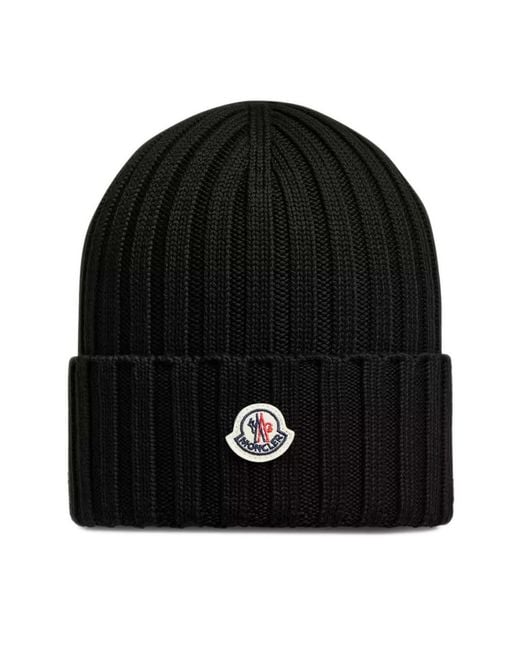 Moncler Black Virgin Wool Hat