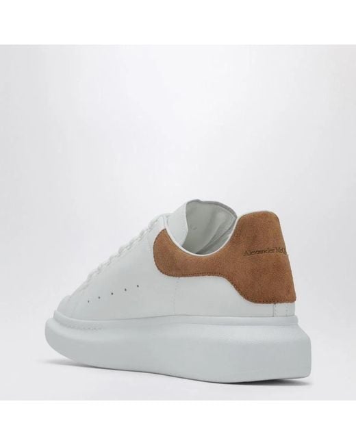 McQueen White Suede Panel Chunky Sole Sneakers for men
