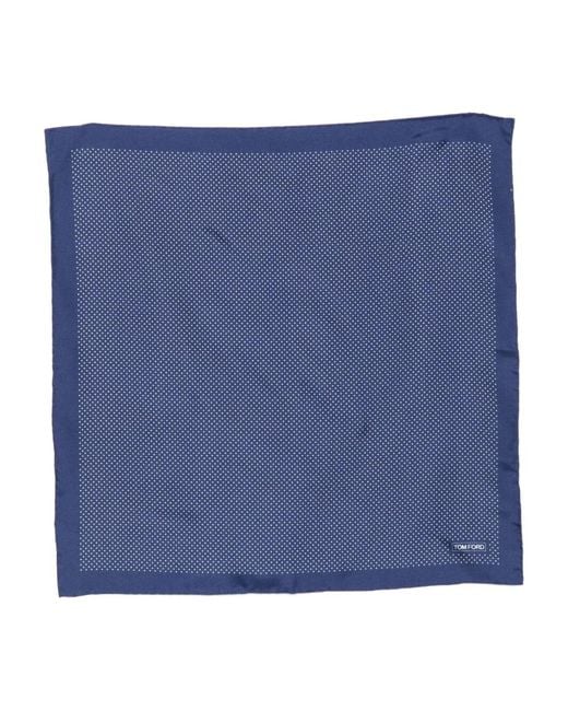Tom Ford Blue Dot-Print Silk Pocket Square for men