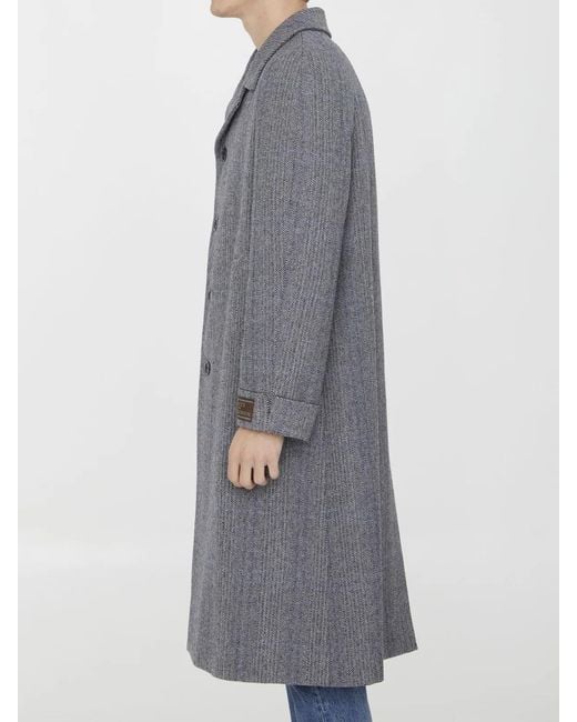 Gucci Gray Houndstooth Coat for men