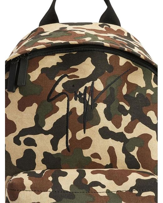 Giuseppe Zanotti Metallic Bud Camouflage Logo Backpack for men