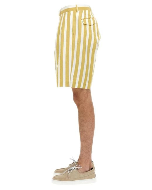 Paul Smith Yellow Deckchair Stripe Bermuda for men