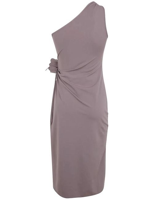 Coperni Purple Asymmetric Mini Flower Gown