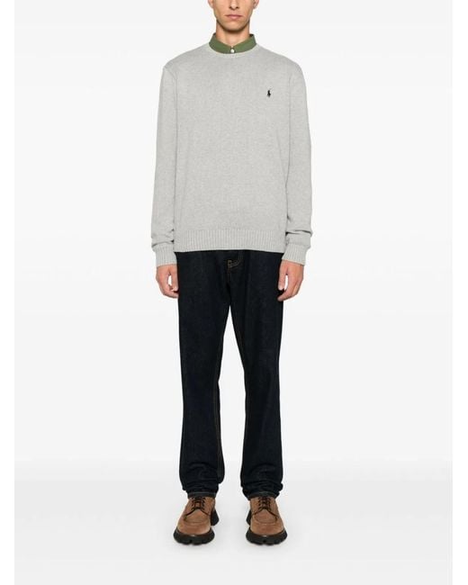 Ralph Lauren Gray Light Fine Knit Sweater for men