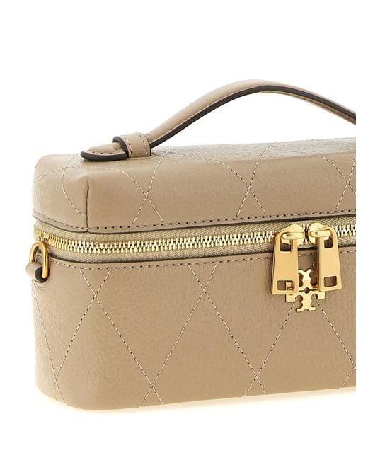 Tory Burch Brown 'Charlie' Vanity Case Crossbody Bag