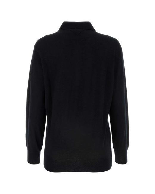 Prada Blue Cashmere Polo Shirt