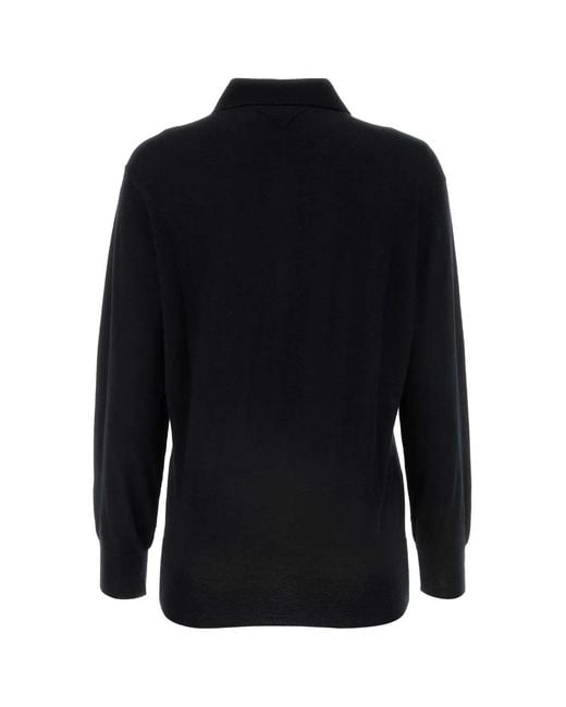 Prada Blue Cashmere Polo Shirt