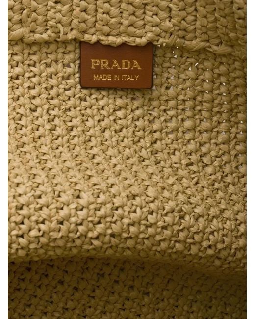 Prada Natural Raffia Shopping Bag