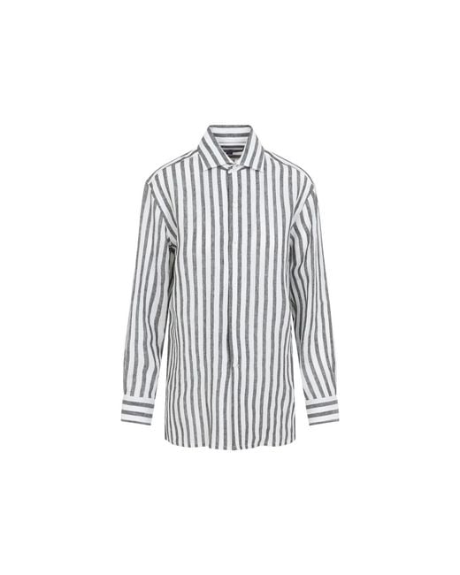 Ralph Lauren Blue And Capri Linen Shirt