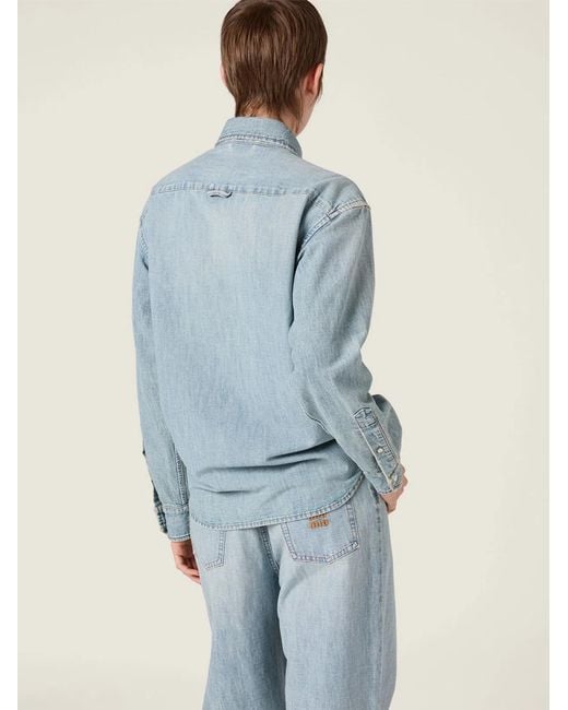 Miu Miu Blue Chambray Denim Shirt