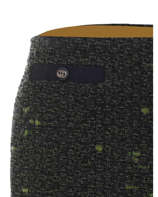 Gucci Black Boucle Wool Mini Skirt