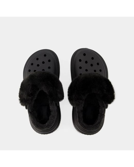 CROCSTM Black Stomp Lined Mules