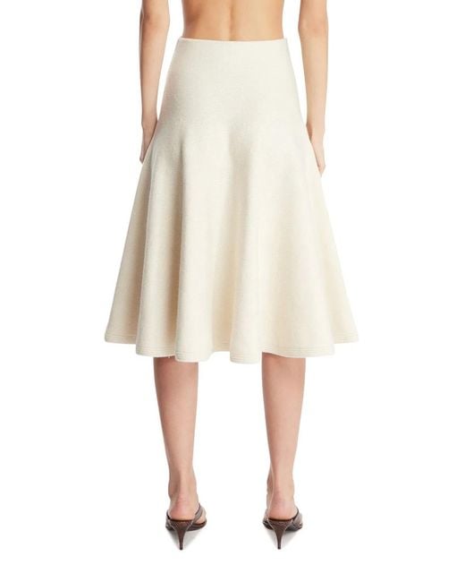 Alaïa Natural Alaia Ivory Stretch Cashmere Blend Skirt