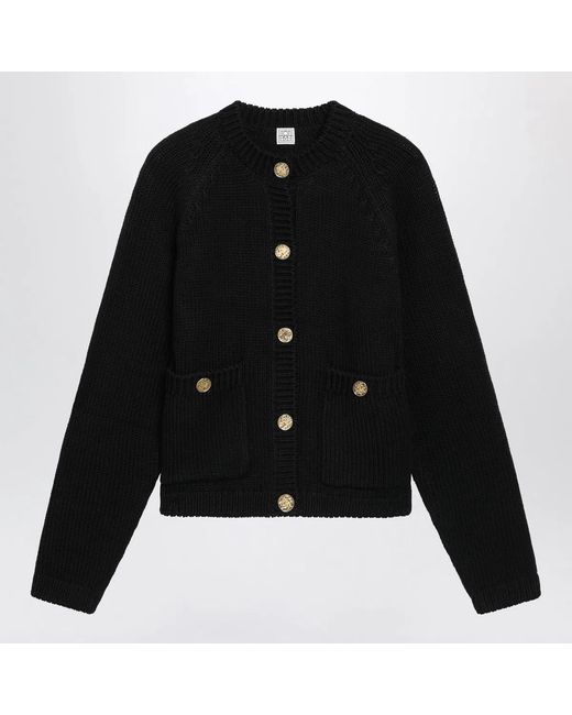 Totême Black Organic Cotton Cardigan