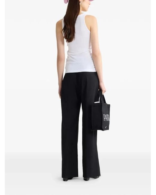 Patou White Bow-Detail Cotton Tank Top