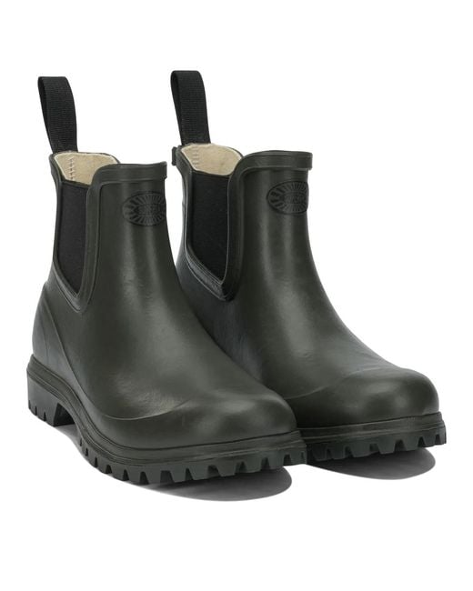 Superga Black Rubber Ankle Boots