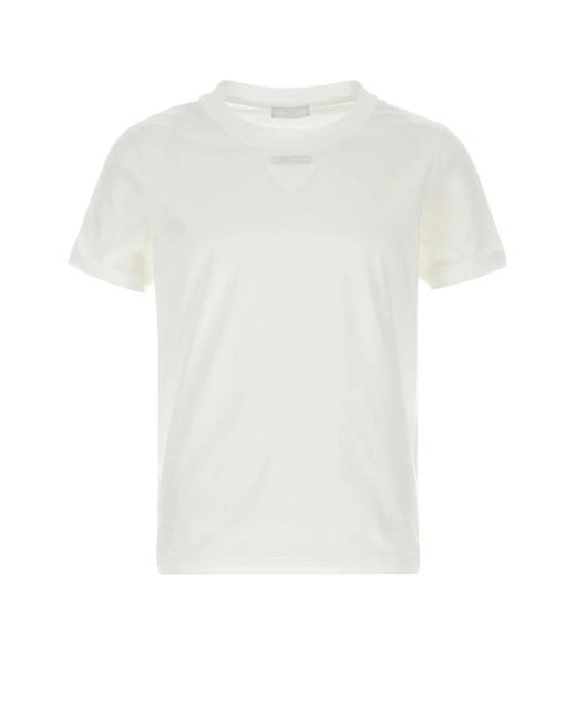 Prada White Cotton T-Shirt for men
