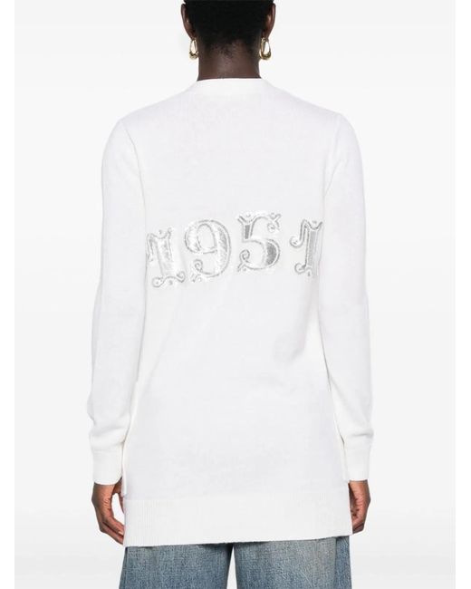 Max Mara White Wool And Cashmere Blend Cardigan
