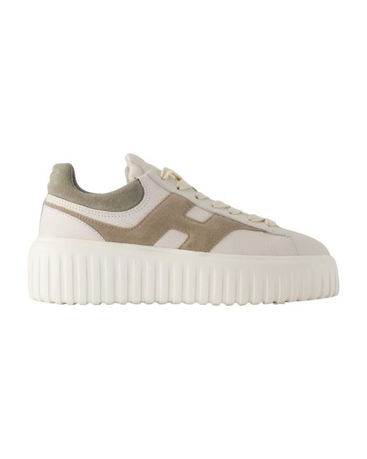 Hogan Gray H-Stripes Sneakers