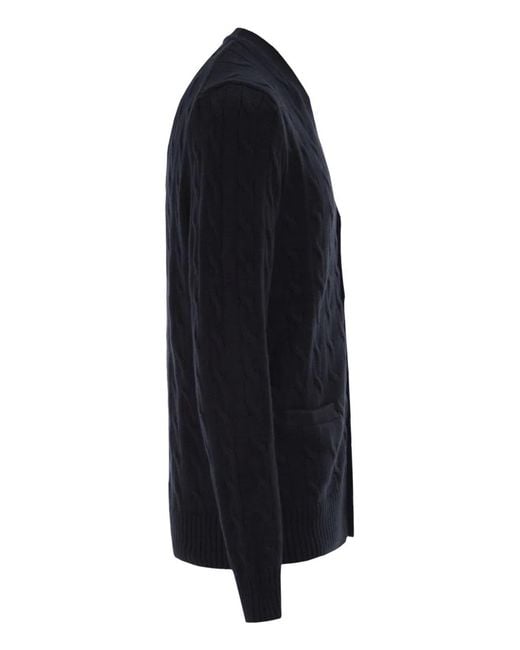 Polo Ralph Lauren Blue Cotton Cable Knit Cardigan for men