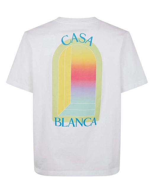 Casablanca White 'Arche Print" Classic T-Shirt for men